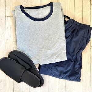 Brand new White Company Business Class pajamas and slippers from Qatar Airways